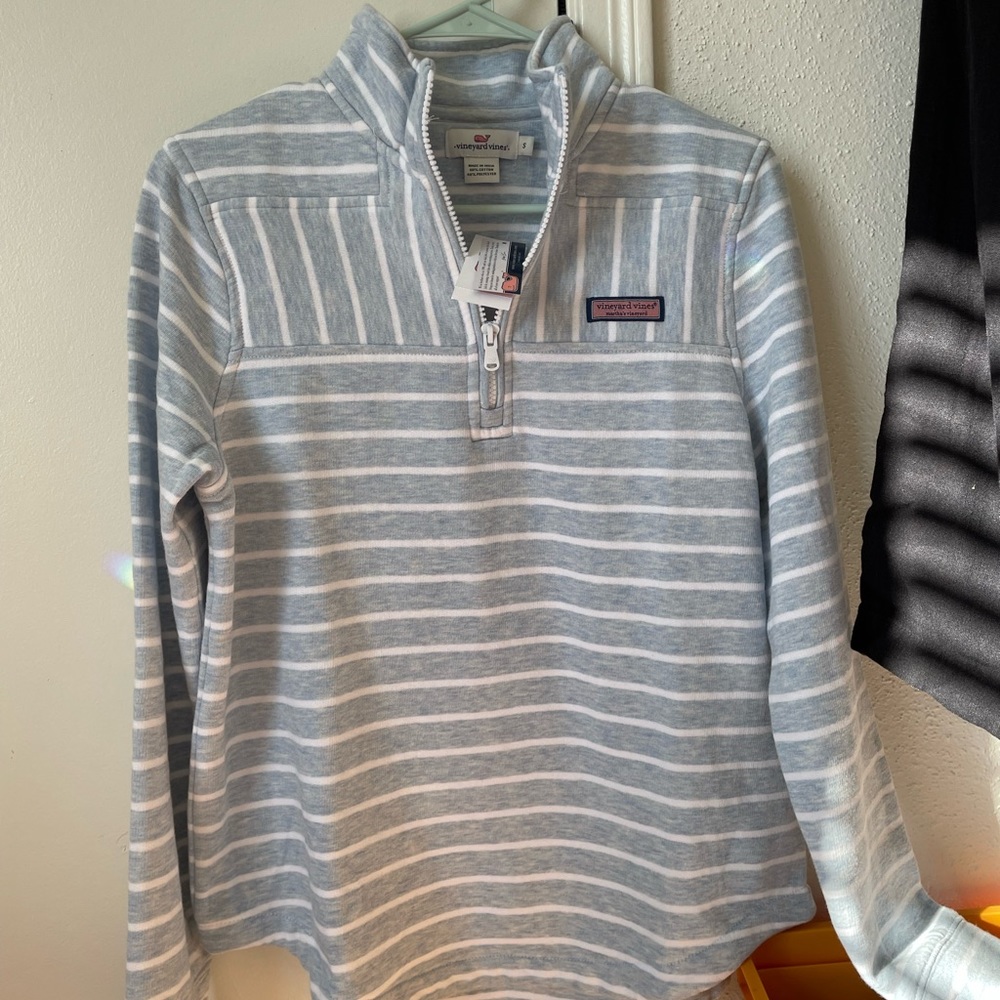 Blue and White Striped Vineyard Vines Pullover